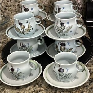 Buchan Scotch Thistle Hand-painted in Scotland 10 CSLM5 Set of 10 (20pc) VTG